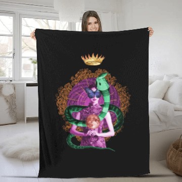 Discover Snake queen planet abstract Snake queen planet abs Fleece Blankets