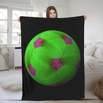 Discover Neon Green 3D with Purple Connected Star Shapes Fleece Blankets