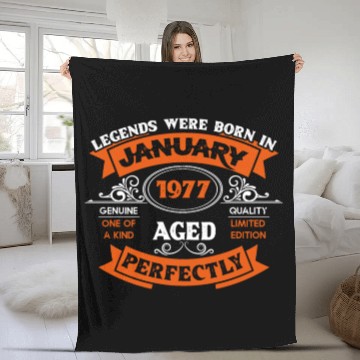Discover Legends Were Born In January 1977 Birthday Gift Fleece Blankets