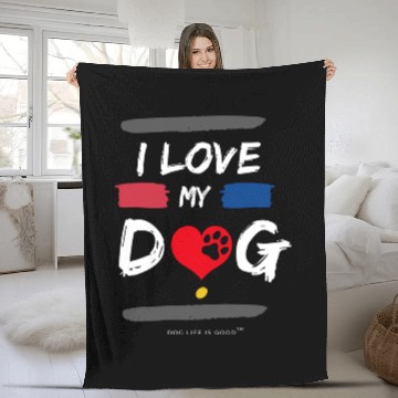 Discover I Love My Dog-1 Fleece Blankets
