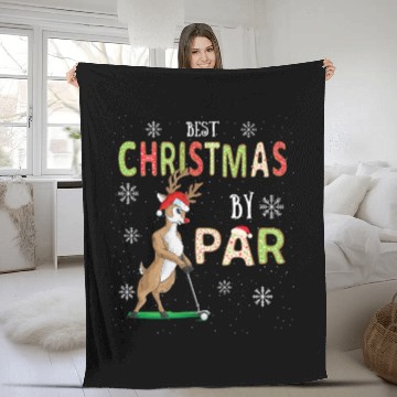 Discover Golf Reindeer Pun Golfer Christmas Golfing Fleece Blankets