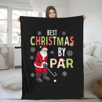 Discover Golf Santa Claus Pun Golfer Gift Golfing Fleece Blankets
