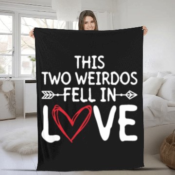 Discover This Two Weirdos Fell In Love - Bride Groom Fleece Blankets