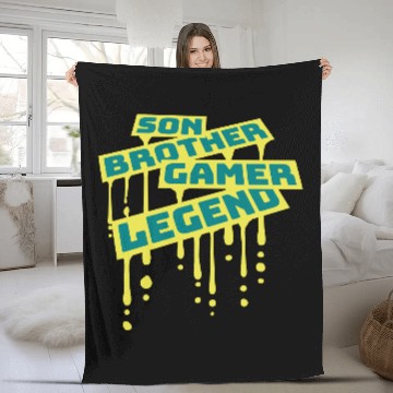 Discover son brother gamer legend Fleece Blankets