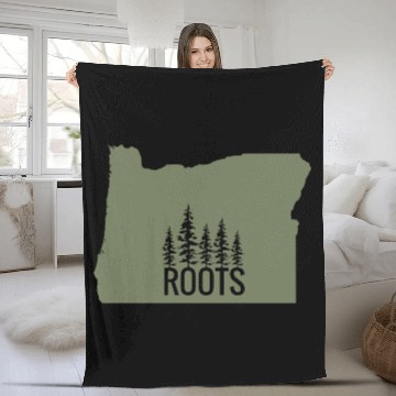 Discover Oregon State Roots Green Fleece Blankets
