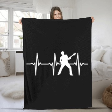 Discover Guitar Heartbeat Guitar Musician Guitar Player Gui Fleece Blankets