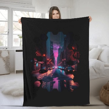 Discover New York Vaporwave Aesthetic Retro Style Love NY Fleece Blankets