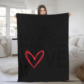 Discover This Two Weirdos Fell In Love - Bride Groom Fleece Blankets