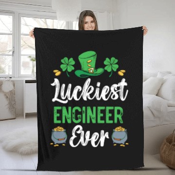 Discover Luckiest Engineer Ever St. Patrick's Saint Pattys Fleece Blankets