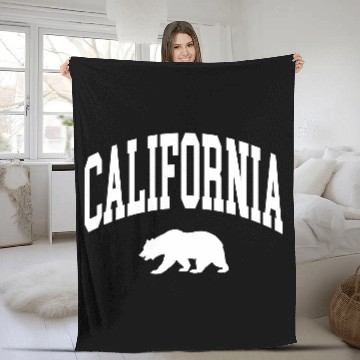 Discover California Bear Fleece Blankets