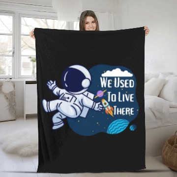 Discover We Used To Live There Cool astronauts on Planets Fleece Blankets