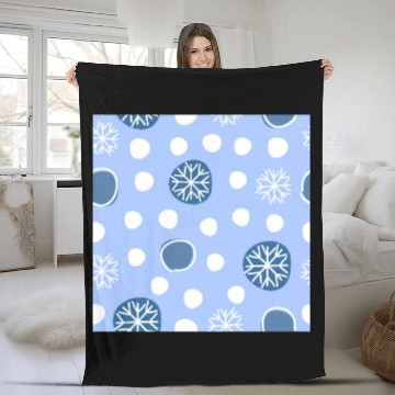 Discover Winter Snowflakes Pattern Fleece Blankets
