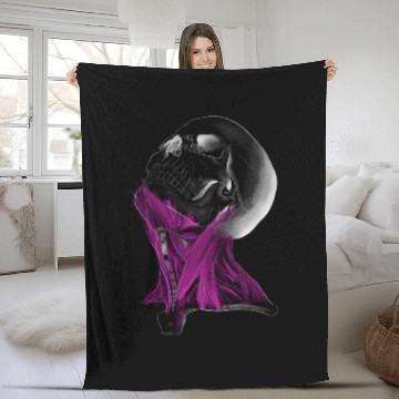 Discover Synthwave Skull Fleece Blankets