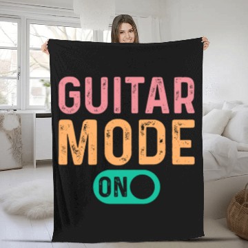 Discover Guitar Mode On - Guitar Player Funny Guitarist Fleece Blankets