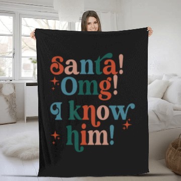 Discover Santa! OMG! I Know Him! Fleece Blankets