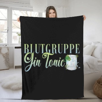 Discover Blutgruppe Gin Tonic Cocktail Bartender Fleece Blankets