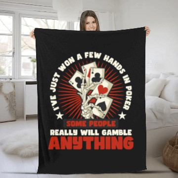 Discover Poker Casino Poker Player Gambling Roulette Gift Fleece Blankets
