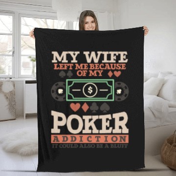 Discover Poker Casino Poker Player Gambling Roulette Gift Fleece Blankets