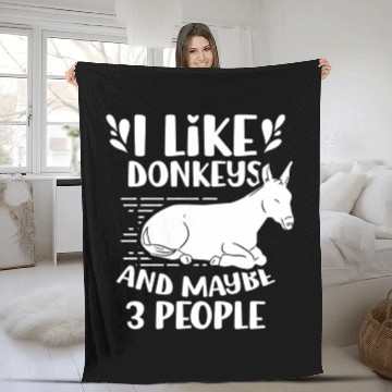 Discover I Like Donkeys And Maybe 3 People Farm Donkey Fleece Blankets
