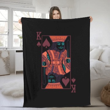 Discover Matching Couple King And Queen Funny Heart Cards Fleece Blankets