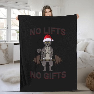 Discover Funny No Lifts No Gifts Christmas Workout Fleece Blankets
