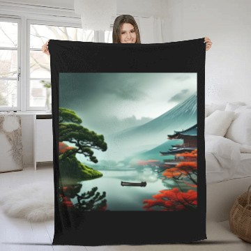 Discover Aesthetic japan nature Fleece Blankets