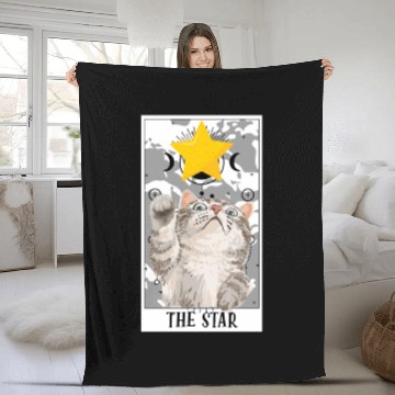 Discover The Star Tarot Card Funny Cat Tarot Card A Tarot Fleece Blankets