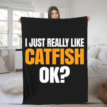 Discover I Just Really Like Catfish Ok Fleece Blankets
