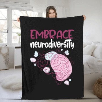 Discover embrace neurodiversity - Embrace ADHD Autism ASD. Fleece Blankets