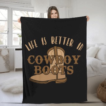 Discover Cowboy Barn Bull Rider Rodeo Country Western Gift Fleece Blankets