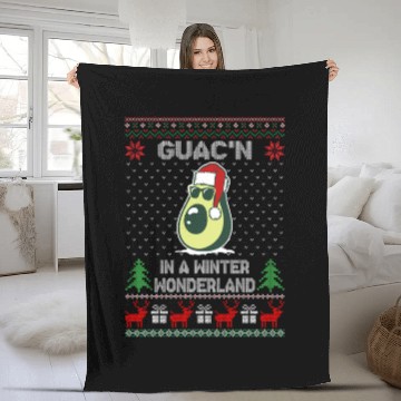 Discover Guac'n In A Winter Wonderland Funny Christmas Fleece Blankets