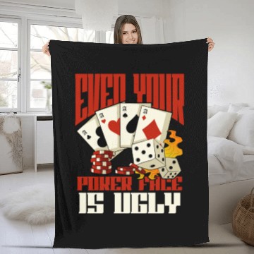 Discover Poker Casino Poker Player Gambling Roulette Gift Fleece Blankets