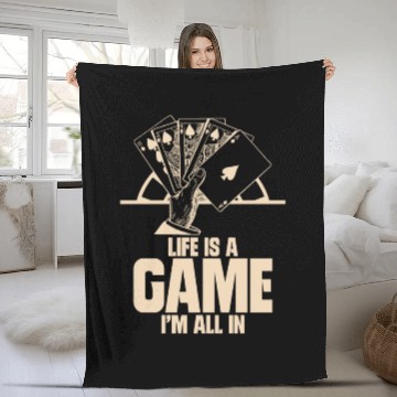 Discover Poker Casino Poker Player Gambling Roulette Fleece Blankets