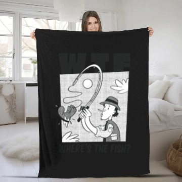 Discover WTF Where's the fish WTF Where's the fish inspirat Fleece Blankets