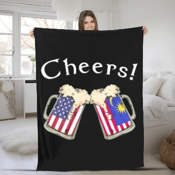 Discover Malaysian American Grown Country Cheers Beer Drink Fleece Blankets