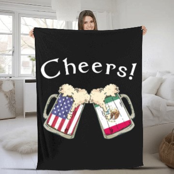 Discover Mexican American Grown Country Cheers Beer Drink Fleece Blankets