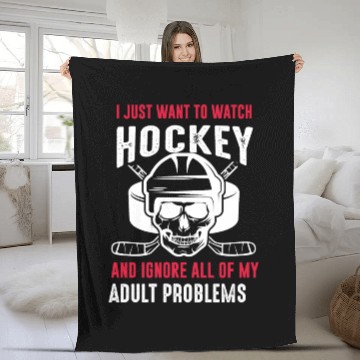 Discover Ice Hockey Fleece Blankets