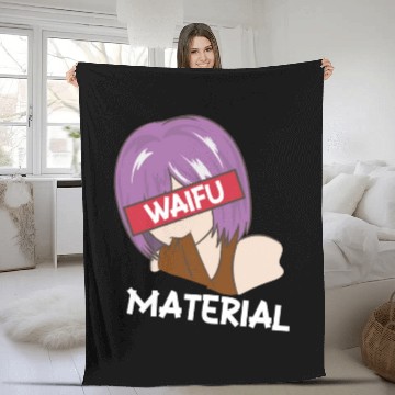 Discover Anime Waifu Material Manga Eyes Japanese Fleece Blankets