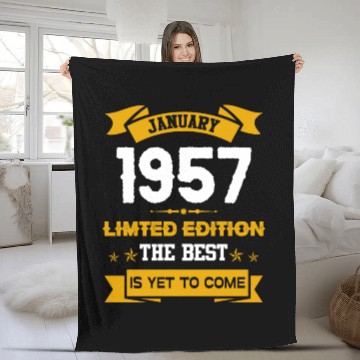 Discover January 1957 Birthday Surprise Fleece Blankets