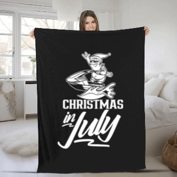Discover Christmas In July Humor Summer Santa Sarcastic Fleece Blankets