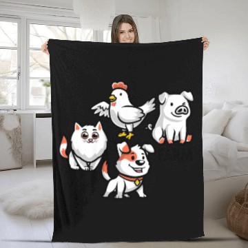 Discover Cute Farm-Animal Fleece Blankets