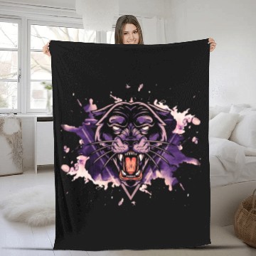 Discover Panther Panter Purple Black Splash Predator Animal Fleece Blankets