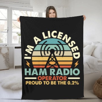 Discover Ham Radio I'm A Licensed Ham Retro Radio Operator Fleece Blankets