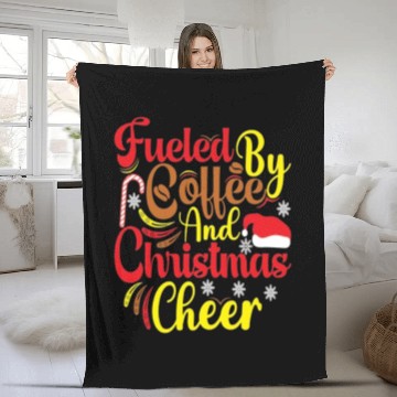 Discover Fueled by coffee and Christmas cheer Fleece Blankets