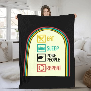 Discover Acupuncture Fleece Blankets, Eat Sleep Poke People Repeat