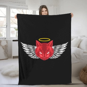 Discover Angel and devil cat Fleece Blankets