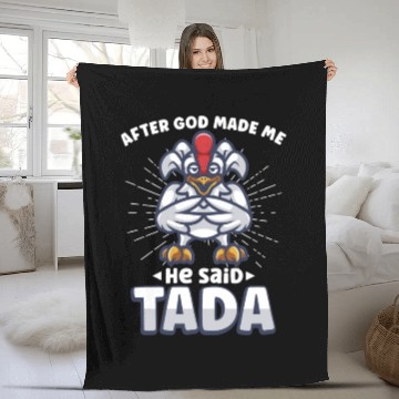 Discover Chicken Farmer Gift Funny Chickens Country Farm Fleece Blankets