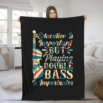 Discover Back To School Double Bassist Player Fleece Blankets