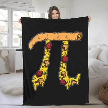 Discover Pizza Pi Funny Pi day gift funny Pizza Pi Fleece Blankets
