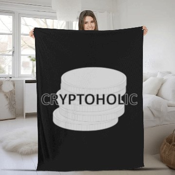 Discover Cryptoholic COIN GREY Fleece Blankets